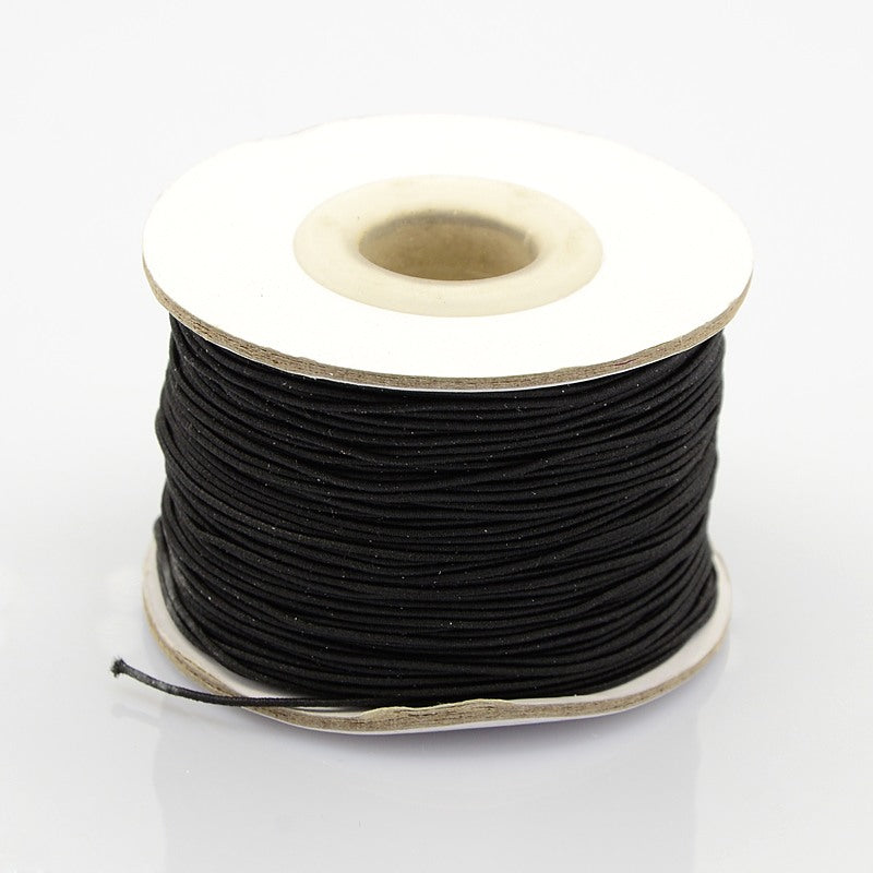 1mm Cloth Elastic (10m) - Black - Bead Shack