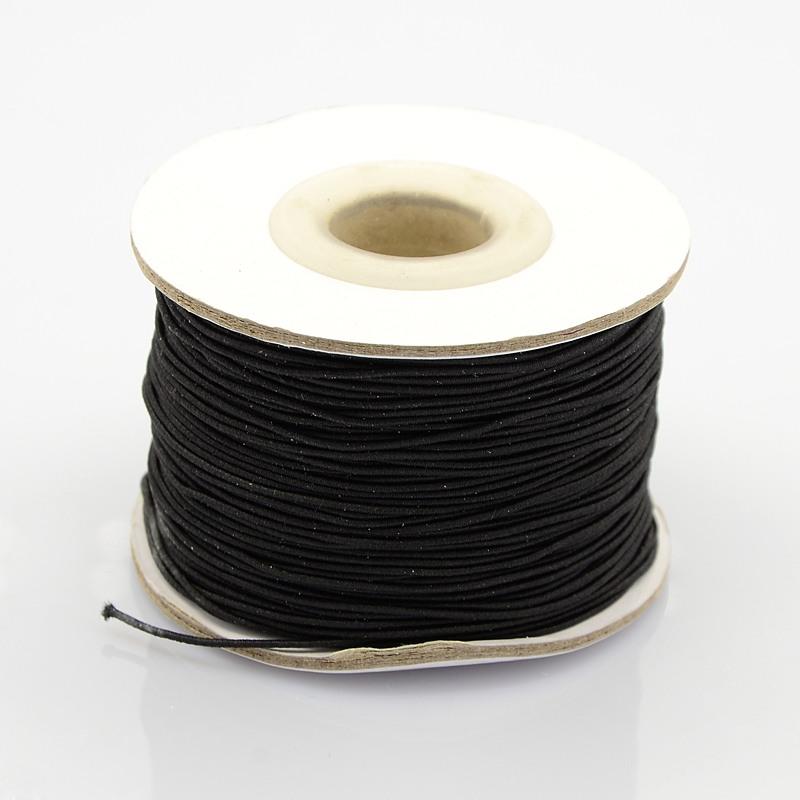 0.6mm Cloth Elastic (10m) - Black - Bead Shack