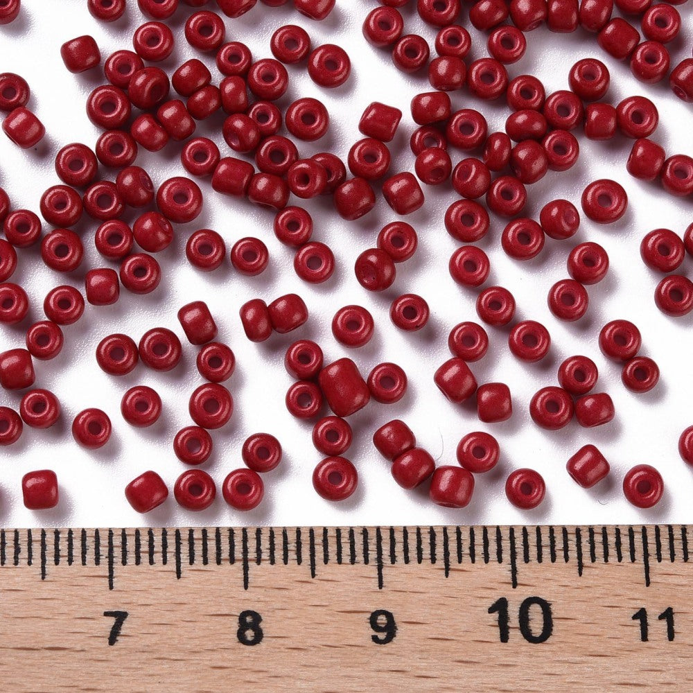 Dark Red - 12/0 Baked On Colour (50g) - Seed Beads