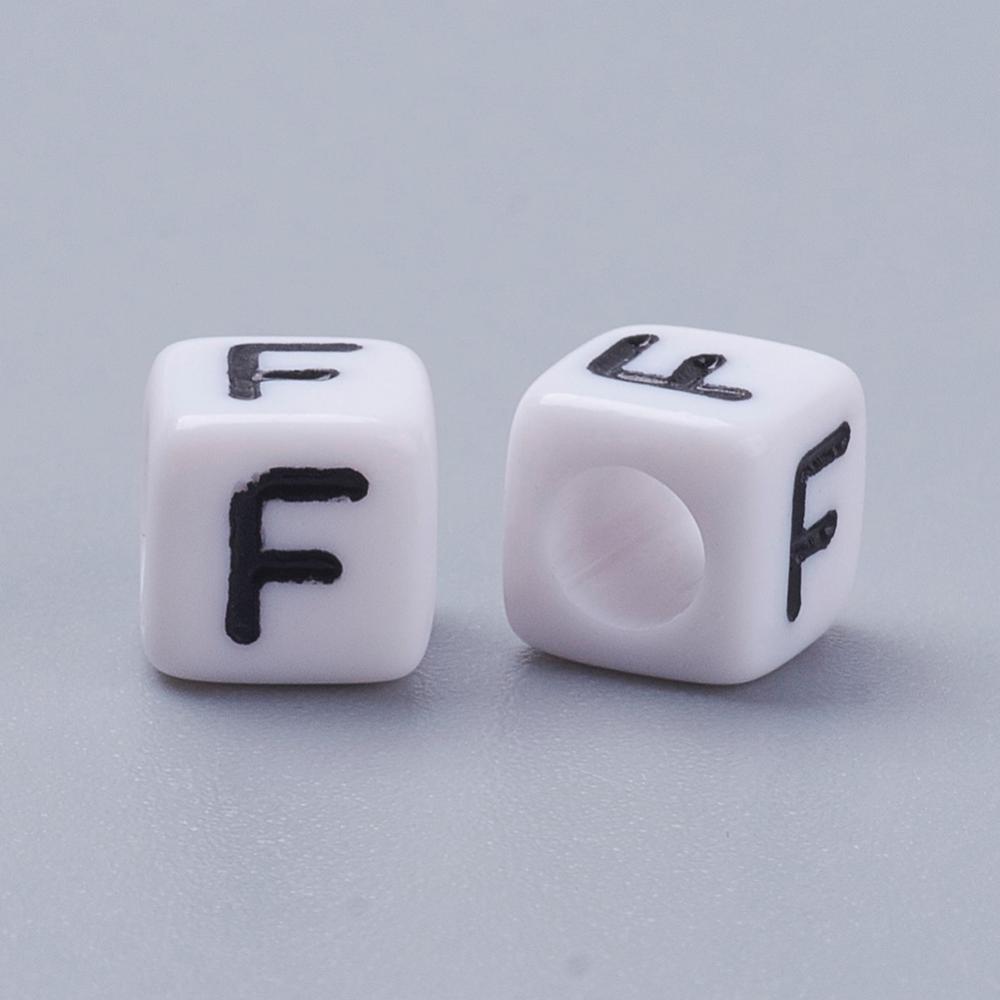 Alphabet Letter Beads (Cubes) - F