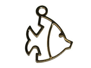 Gold Fish Charm w. Loop Qty: 50