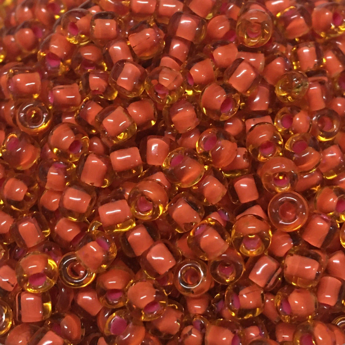 6/0 (#1/210) Pink Lined Amber - 20g Tube