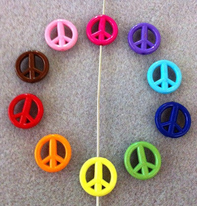 Peace Sign Beads (20)