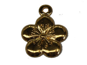 12mm Cherry Blossom Flower Charm w. Loop Qty: 50 - Bead Shack