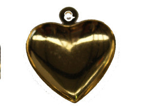 20mm Puffy Heart Charm (20) - Gold