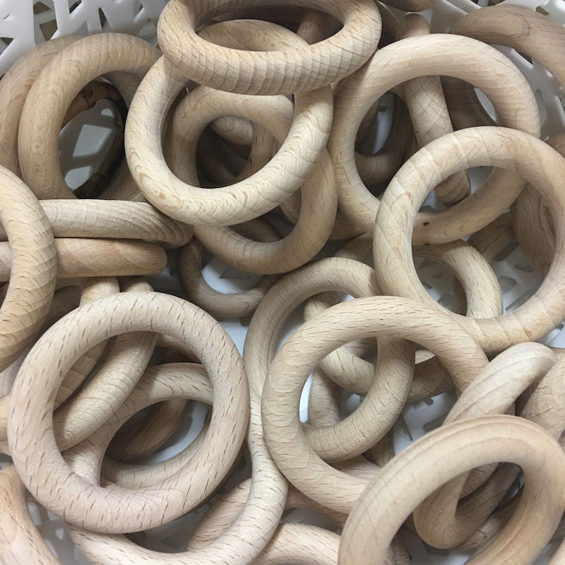 70mm Raw Wood Ring Bead
