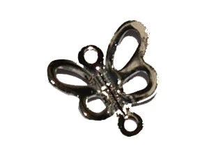 9mm Butterfly Connector Charm (25) - Silver - Bead Shack