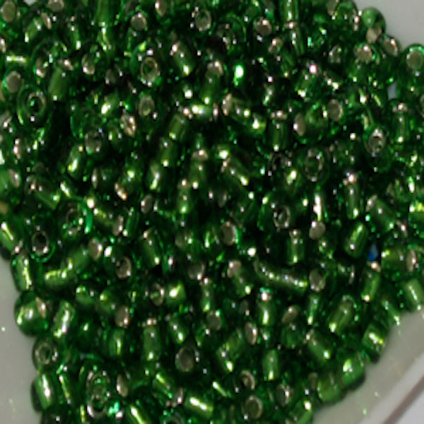 Green - 8/0 Silverlined (50g) - Seed Beads