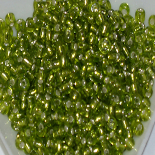 Lime Green - 8/0 Silverlined (50g) - Seed Beads