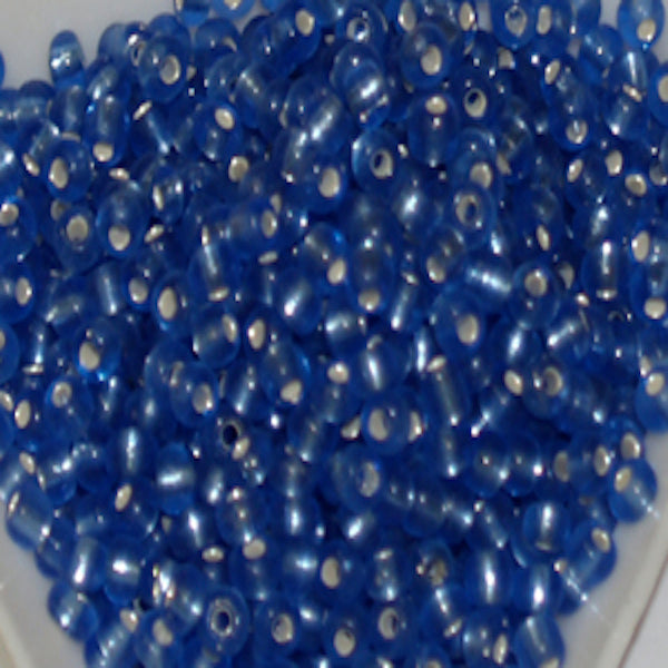 Mid Blue - 8/0 Silverlined (50g) - Seed Beads
