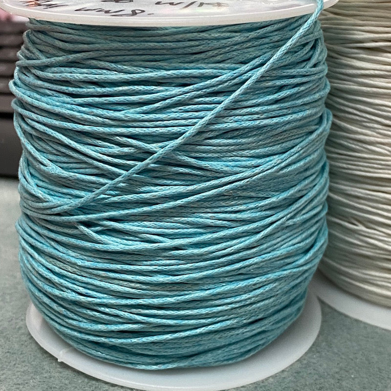0.8mm Wax Cotton Cord (10m) - Light Blue