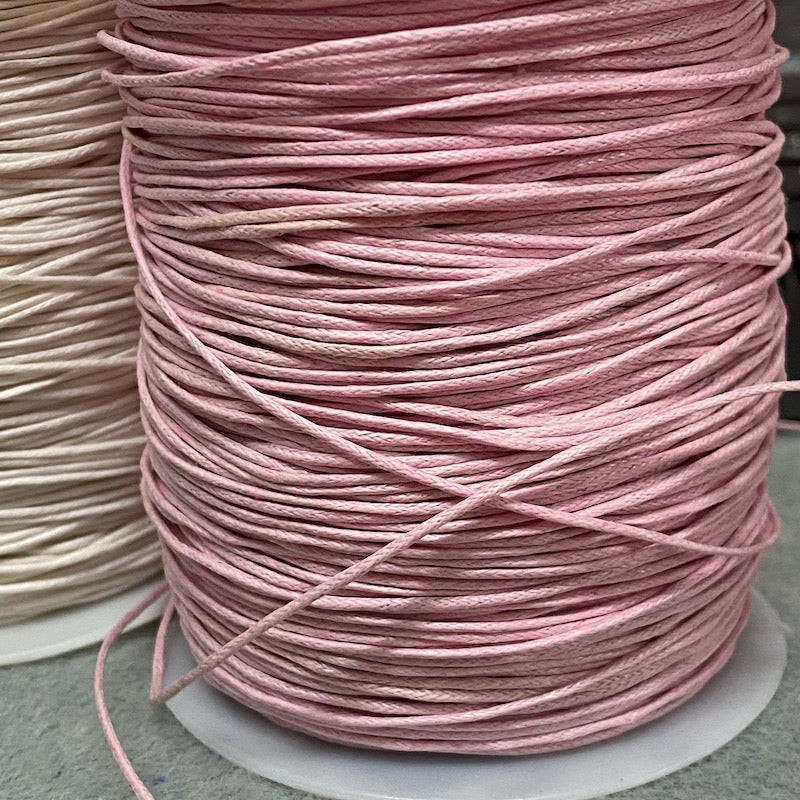 0.8mm Wax Cotton Cord (10m) - Light Pink