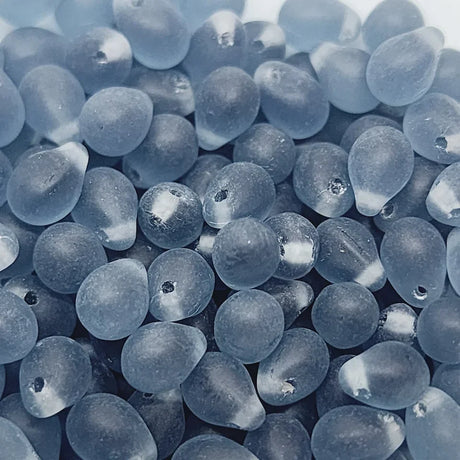 little drops of gorgeous indicolite blue glass czech vintage beads as part of the great bead rescue campaign at Bead Shack