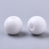 6mm White Opaque (100) - Round Acrylic Beads