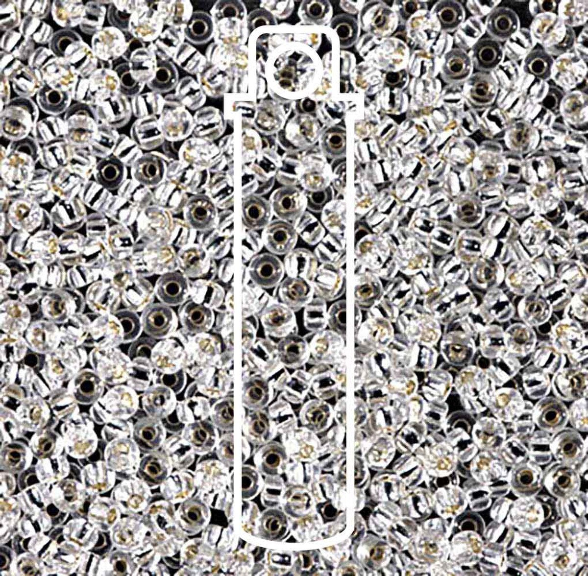 11/0 (#91) Silver (Clear) Silverlined - 24g Tube - Bead Shack