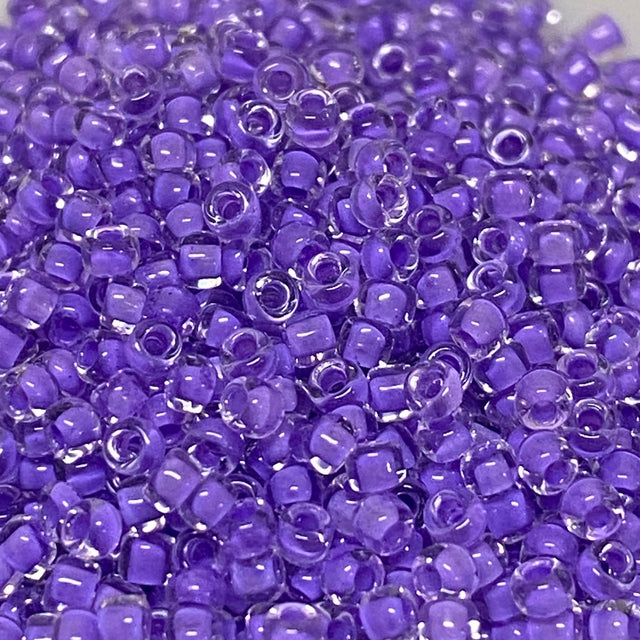 12/0 (#214) Dark Lavender Inside Colour Transparent - 24g Tube - Bead Shack
