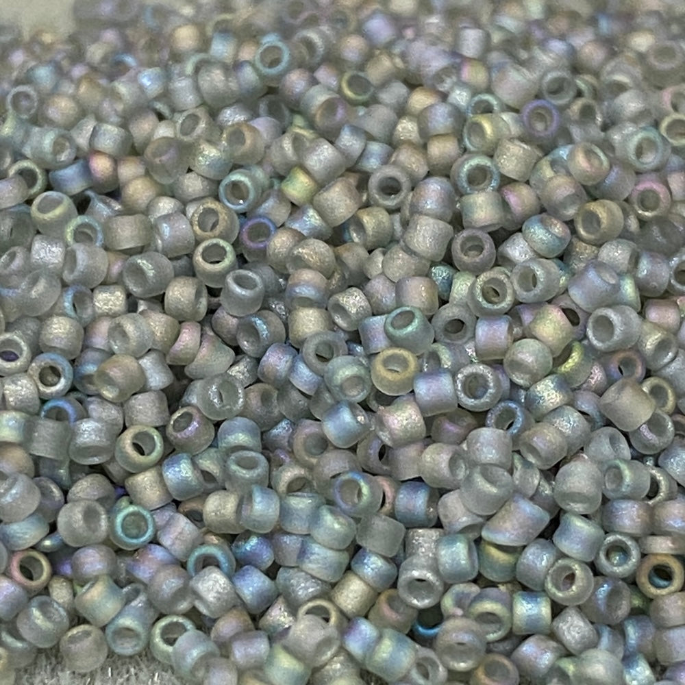 15/0 (#26fab) Grey Frosted AB - 10 grams - Bead Shack