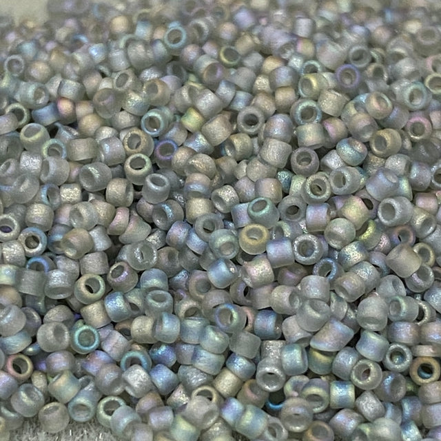 15/0 (#26fab) Grey Frosted AB - 10 grams - Bead Shack