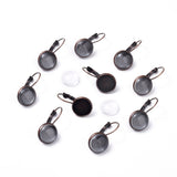 Ear Wires w. Glass Dome (2) - Ancient Brass