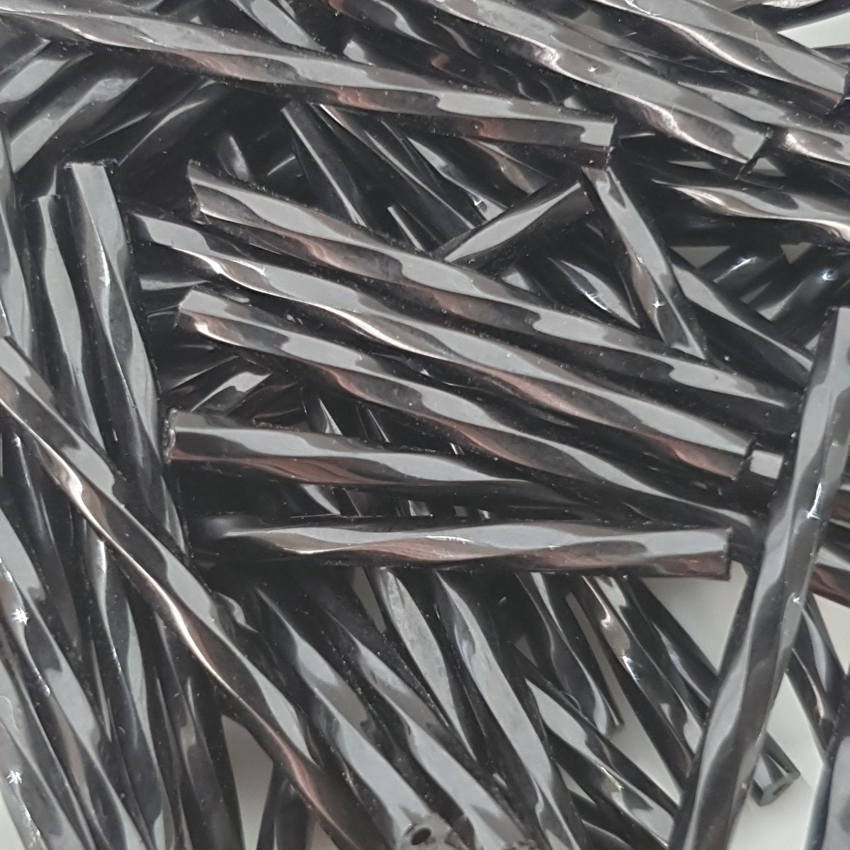 30mm Twisted Bugle Black Opaque - 15g Tube (Czech)