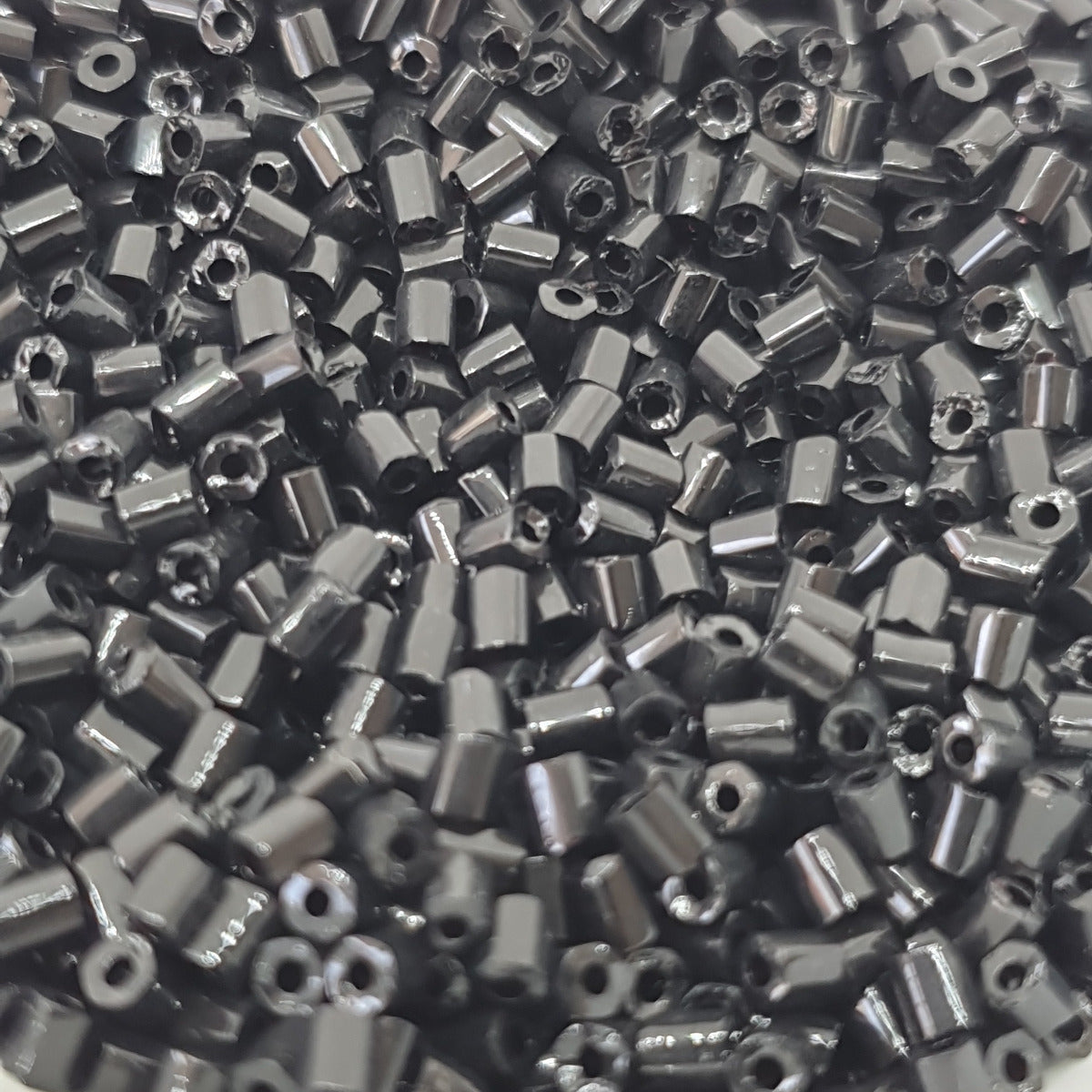 Black - (2-cut) 2mm Opaque (50g) - Bugle Seed Beads