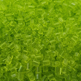 Lime Green - (2-cut) 2mm Transparent (50g) - Bugle Seed Beads