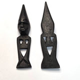 WOOD Tribal Pendant (1) - Pointed Head Dress - Vintage African Carved Pendant