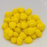 6mm Heart (100) - Yellow Opaque - Vintage Czech Glass Beads