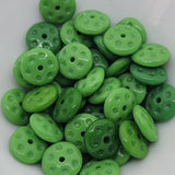 9mm Rondelle (100) - Green Opaque - Vintage Czech Glass Beads
