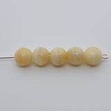 8mm Round (100) -  Caramel/White Swirl - Vintage Czech Glass Beads