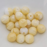 8mm Round (100) -  Caramel/White Swirl - Vintage Czech Glass Beads