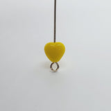 6mm Heart (100) - Yellow Opaque - Vintage Czech Glass Beads