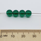 6mm Round (25) - Emerald Transparent - Vintage Czech Glass Beads