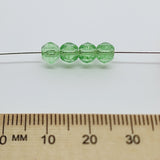 6mm Facet Round (25) - Peridot - Vintage Czech Glass Beads