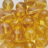 8mm Round (25) - Light Amber Transparent - Vintage Czech Glass Beads