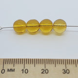 8mm Round (25) - Light Amber Transparent - Vintage Czech Glass Beads