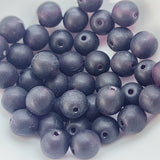 6mm Round (25) - Garnet Frosted - Vintage Czech Glass Beads