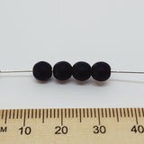 6mm Round (25) - Garnet Frosted - Vintage Czech Glass Beads