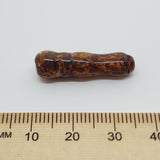 27x7mm Column Minaret (10) - Brown Mottled - Vintage Czech Glass Beads