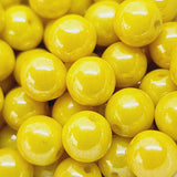 8mm Round (25) - Opaque Yellow Lustre - Vintage Czech Glass Beads