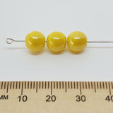 8mm Round (25) - Opaque Yellow Lustre - Vintage Czech Glass Beads