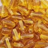9x6mm Teardrop (25) - Light Amber Transparent - Vintage Czech Glass Beads