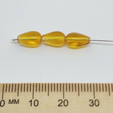 9x6mm Teardrop (25) - Light Amber Transparent - Vintage Czech Glass Beads