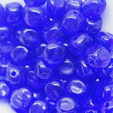 6mm Pinched Cube (100) - Sapphire Transparent - Vintage Czech Glass Beads