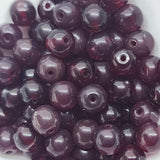 6mm Round (150) - Garnet - Vintage Czech Glass Beads