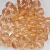 6mm Round (25) - Watermelon Transparent - Vintage Czech Glass Beads