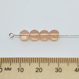 6mm Round (25) - Watermelon Transparent - Vintage Czech Glass Beads