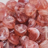 10mm Twisted Coin (50) - Ruby - Gemstone Look Vintage Lucite Beads