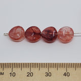 10mm Twisted Coin (50) - Ruby - Gemstone Look Vintage Lucite Beads