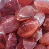 15mm Ellipse (25) - Ruby - Gemstone Look Vintage Lucite Beads